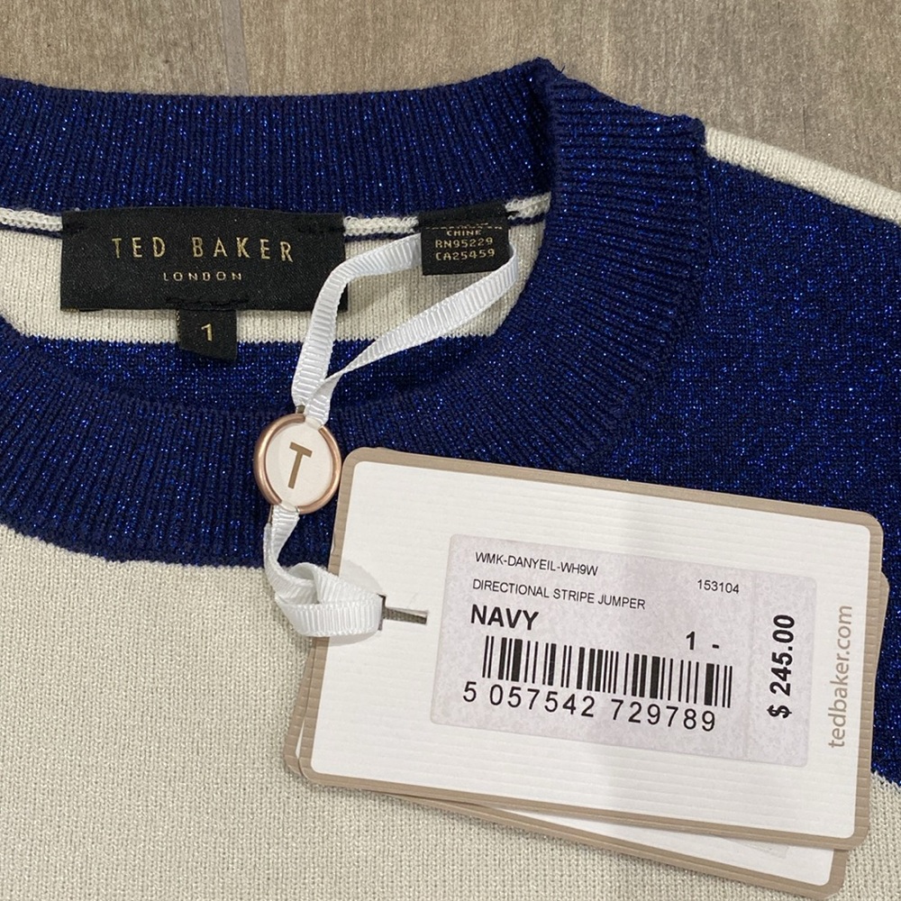 NWT Ted Baker Danyeil Directional Stripe Jumper - Picture 5 of 6